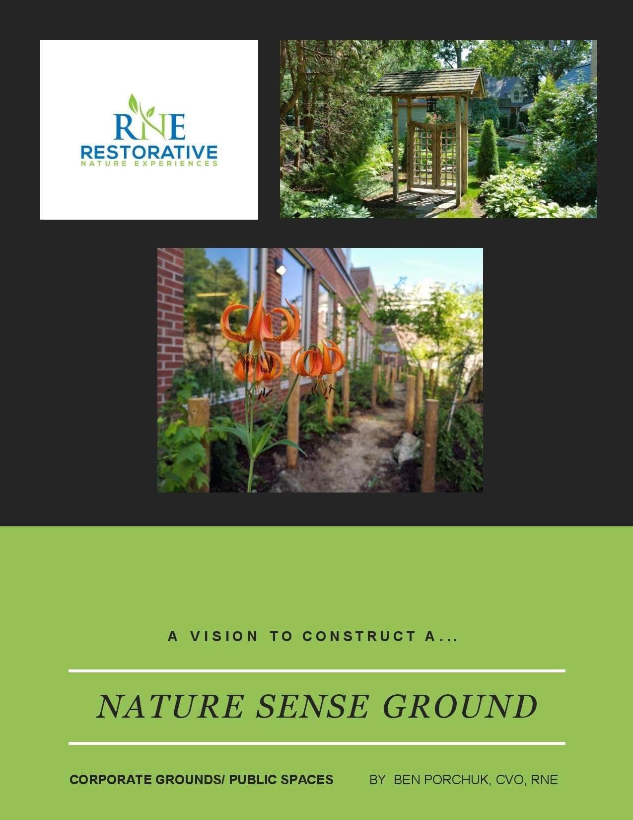 Nature Sense Grounds pamphlet for corporations, businesses and urban centres, page one